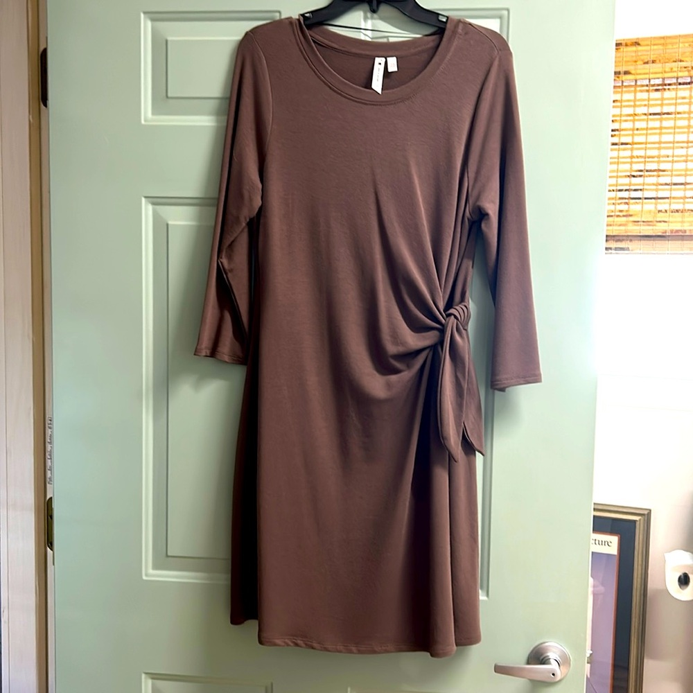 Cocoa-colored Cable and Gauge Dress